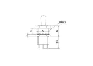ラージラウンドSW ON-ON-ON 6PIN  Black Nickel