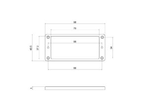 エスカッション フラット2 7弦用 Black