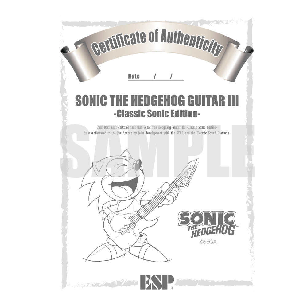 ESP×SONIC<br>SONIC THE HEDGEHOG GUITAR III<br>-Classic Sonic Edition-